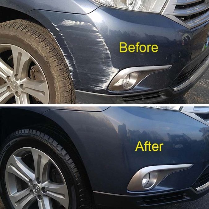 NanoWipe car scratch before and after